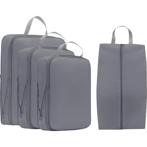 Organizer per valigie - Cubi con doppia cerniera per valigie da cabina - Set di quattro accessori per valigie con doppia cerniera per organizzare i vestiti durante viaggi e crociere (1/5)