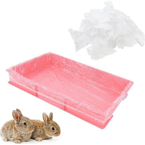 Lot de 50 sacs jetables universels en plastique pour cage à lapin, hamster, chinchilla furet, hérisson, cochon d'Inde, petits animaux, bac à litière (1/5)