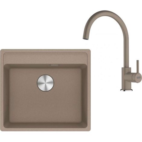 Franke Sets - Küchenset G274KA, Fragranitspüle MRG 610-52 RTL und Armatur FC 6018.424, Kaschmir 114.0700.786