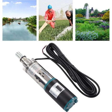 Pompe submersible solaire ZQB-12 pour puits, pompe d'irrigation 12 V CC 180 W, hauteur de refoulement de 25 m, moteur tout cuivre, pompe Ă vis CC Ă balais (1/5)