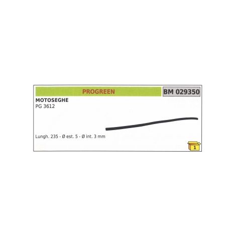 Tubo pasacables PROGREEN motosierra PG 3612 longitud 235mm Ø  exterior 5mm 029350