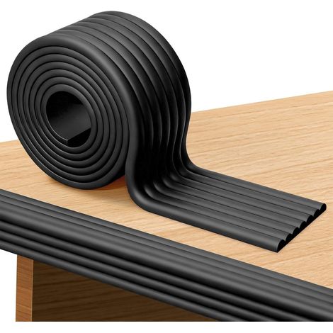 Eckenschutz für Babytische, Möbelkantenschutz, 200 cm x 80 mm x 8 mm, W-förmige Universal-Schaumstoffrolle, Eckenschutz für Babytische, Baby- und Kindersicherheitsset, Schwarz