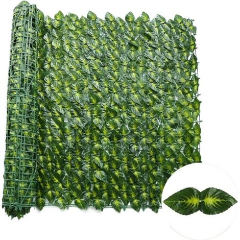 Haie artificielle lierre anti UV et imperméable, clôture décorative pour intimité extérieure, brise vue jardin naturel pour mariage terrasse et espaces verts, 1 x 1 m (1/5)