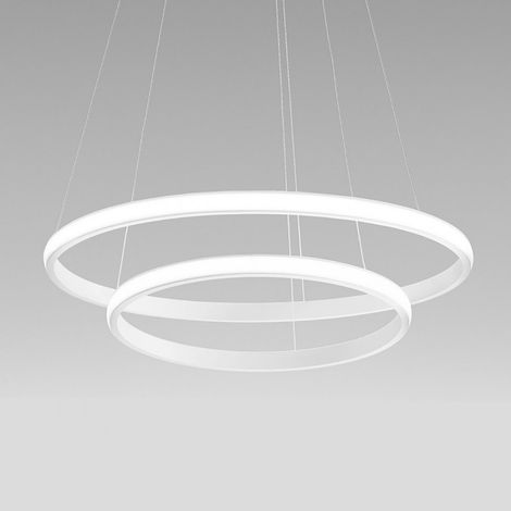 Lampada a sospensione IOLE S/2 - Struttura in alluminio bianco, LED 40W 2450lm 3000K, Dimmerabile taglio fase+push - Design Gealuce (1/5)