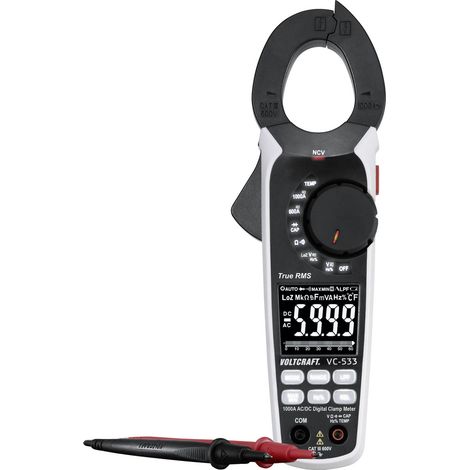 VOLTCRAFT VC-533 Stromzange  digital  CAT III 600 V Anzeige (Counts): 6000 (1/5)