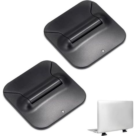 2 soportes invisibles plegables para portátiles - Soporte ergonómico portátil autoadhesivo para portátiles y tabletas (1/5)