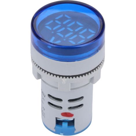 Voltmètre LED avec affichage numérique, indicateur de tension cc, testeur de lampe ronde (bleu)-Crezuo (1/4)