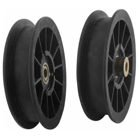 Poulie à Gorge Plate Sur Roulement Et à Moyeu Déporté Adaptable Pour Bunton - H: 24,6mm, ø: Ext: 117,3mm, ø Int: 9,5mm. Remplace