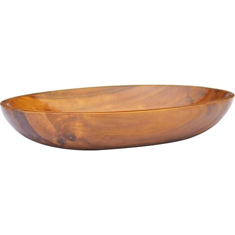 Vasque à poser Lavabo à poser pour salle de bain - Bois de teck massif 60x40x10 cm BV863891 - BonneVie (1/5)