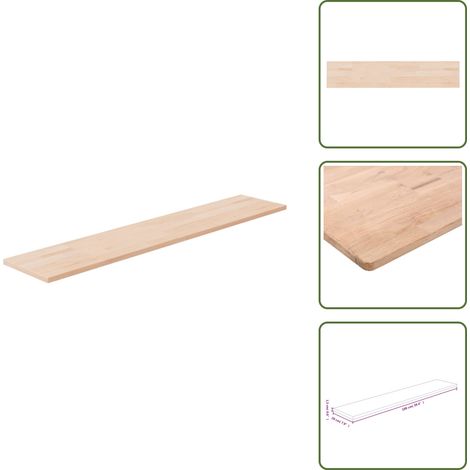 Panneau d'étagère 100x20x1,5 cm Bois de chêne massif non traité - Panneau Étagère - Étagère Murale - Rangement Intérieur - Bois Chêne Massif - Meuble Rustique