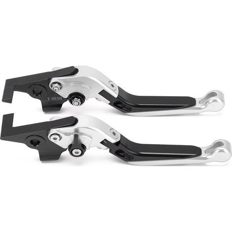 Verstellbarer Motorrad-Brems- und Kupplungshebel, CNC-gefräst aus Aluminiumlegierung, passend für YAMAHA TMAX 530 (2012–2019), silber (1/5)