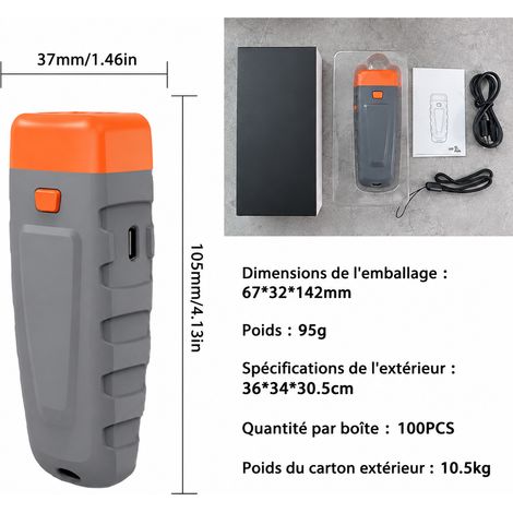 Dispositif Anti-Aboiement Ultrasonique Portable Chien LED ZS-047 gris et orange 6,7 × 3,2 × 14,2 cm 150 g – Livraison gratuite