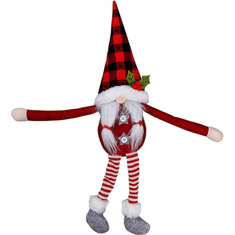 anneau de rideau décoratif style Noël en forme de vieil homme de la forêt pour fête à la maison (rouge)-53X43CM-Red