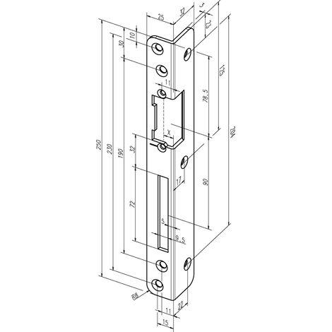 ASSA ABLOY Sicherh.-Winkelschließbl.069 S.3mm VA ma DIN R - -6940 (1/3)
