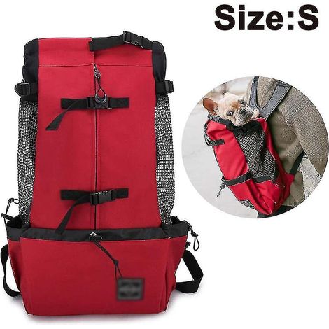 Sac à dos de transport pour chiens de petite et moyenne taille, rouge. Modèle S. (1/5)