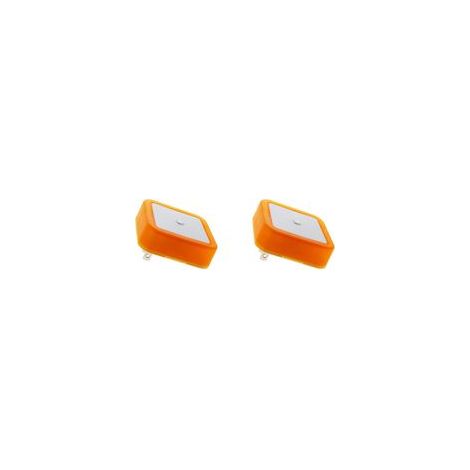 Lámpara de noche eléctrica de 2 piezas, lámpara de mesita de noche LED naranja con sensor automático crepuscular, ideal para dormitorio, cocina, pasillo, enchufe europeo, baño. - Crezuo