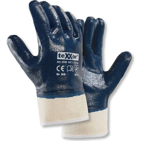 teXXor® Nitril-Handschuhe STULPE, Beige/Blau (1/5)