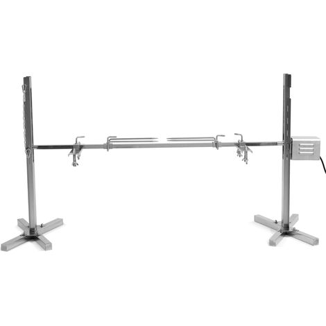 Bbq-Toro – Barbecue électrique à brochettes réglable en hauteur – Moteur 13W pour 40 kg – Longueur broche 110 cm – 5 hauteurs réglables