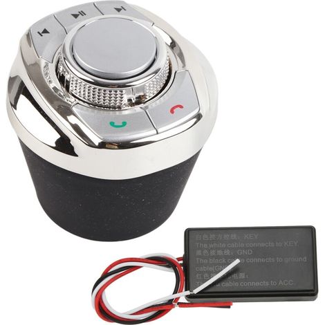 Steering wheel control button with 8 predefined functions, cup-shaped, wireless, universal for cars - AquaForge (1/5)