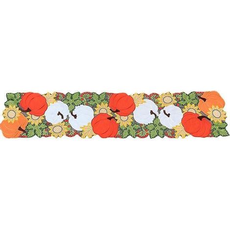 Tovaglia del Ringraziamento (38x176 cm), zucca autunnale, decorazione per la tavola, tovaglia lunga (1/5)