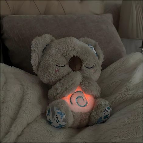 Peluche koala bébé musicale gris, veilleuse douce sons apaisants, lumière douce peluche sensorielle compagnon sommeil bébé cadeau naissance