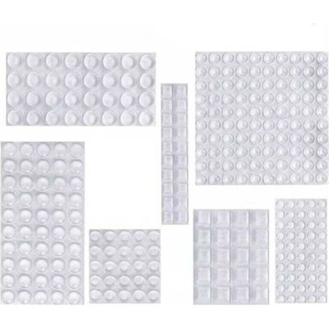 Silikonpads, Geräuschdämpfende Puffer, selbstklebende Gummischutzpads, transparente Anti-Rutsch-Füße für Türen, Schränke, Küche, Bad, Büro, 7 Größen (1/4)
