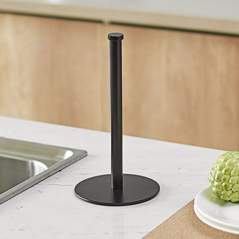 Noir - Rouleau d'essuie-tout sur pied en acier inoxydable de qualité supérieure Ho qd B (1/5)
