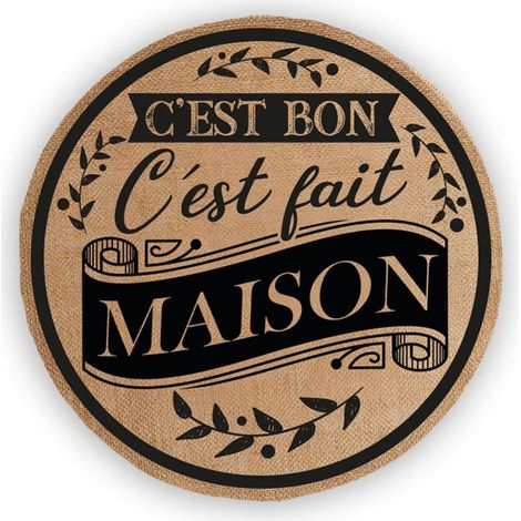 Set de table FAIT MAISON rond en toile de jute 38 cm (1/2)