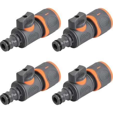 Set of Garden Hose Connector with Valve, Hose Nozzle Quick Connector, Water Hose Tap Connector Flow Control, Garden Hose Tap for Car Wash (1/3)