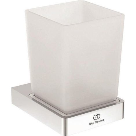 IS Zahnputzbecher Conca Cube eckig Chrom (1/2)