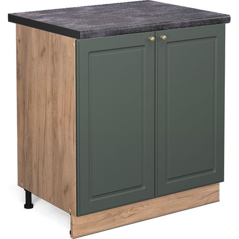 Armario bajo para fregadero Fame-Line, Verde dorado Casa de campo, 80 cm , ET Antracita, Vicco (1/5)