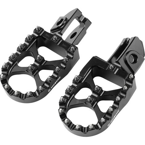 Reposapiés para motocicleta, material de aluminio, fácil instalación, color negro. (1/2)