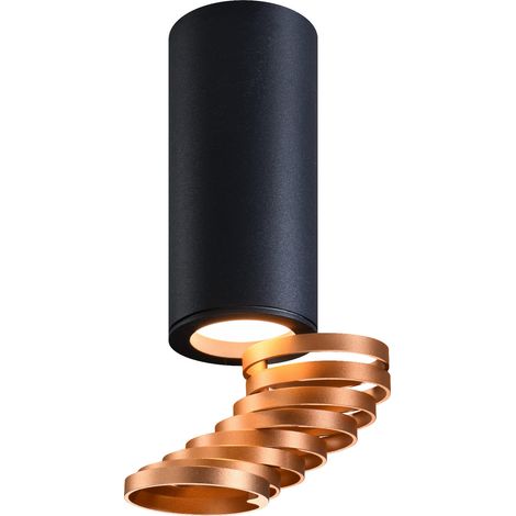 Plafoniera spot Candellux TUBA 1xGU10 nero ottone 20cm (1/3)