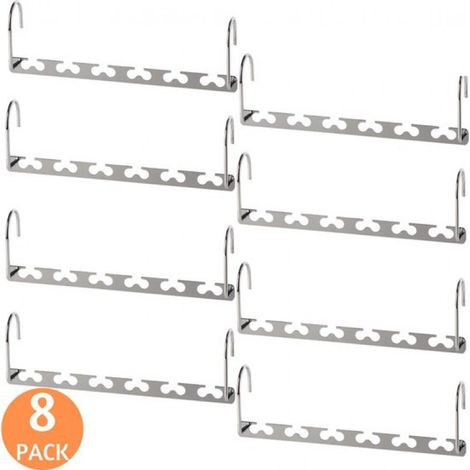 8 cintres magiques gain de place - Cintre en métal - Acier inoxydable - Organisateur de garde-robe (1/5)