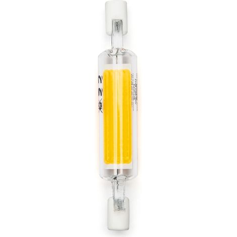 Lampadina Led R7S Lineare 78mm 4W COB in vetro Bianco caldo 3000K Aigostar