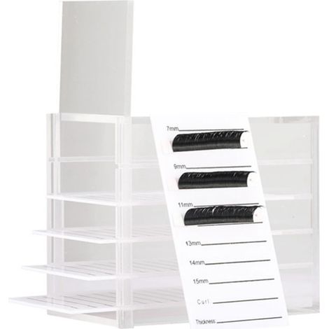 Boîte de rangement transparente pour cils 5 tiroirs en acrylique, avec plaque graduée, modèle de tiroir pratique, idéale pour femme. (1/5)