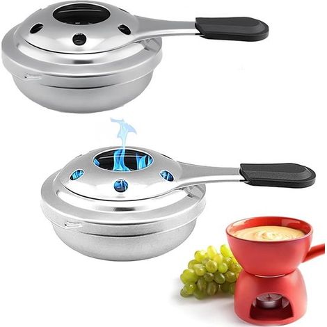 Brûleur à fondue, 2 pièces, brûleur à alcool portable en acier inoxydable, brûleur à alcool, brûleur à alcool portable en acier inoxydable, brûleur à fondue détachable en acier inoxydable (1/5)