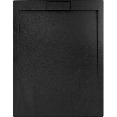 REA DUSCHWANNE ACRYL/STEIN GRAND BLACK 80X100