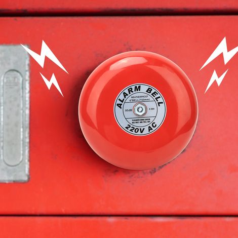 Sonnette d'alarme incendie CB-6B 150 mm 95 dB rouge pour bâtiments industriels et ascenseurs, 220 V CA, 60 mA (1/5)