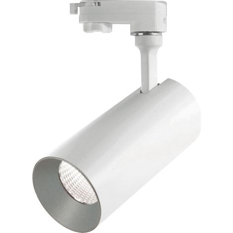 Proyector LED orientable para carril HIDRA - Plata LED COB 18 W 1575 lm 3000 K CRI80 30° Blanco (1/5)