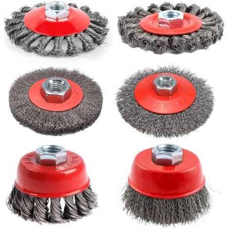 Lot de 6 brosses métalliques M14 pour perceuse meuleuse, diamètre 75 mm/100 mm, pour bois et méta, pour éliminer la rouille, la peinture