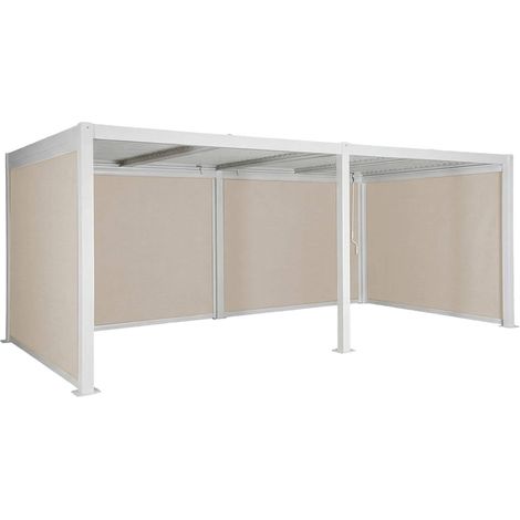 sweeek - Pergola mit Lamellendach Palace 3x6m + 4 Markisen 3m