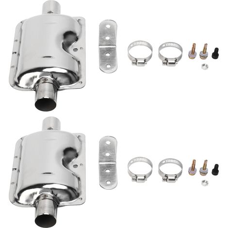 Silencieux amortisseur chauffage air auto pour Eberspacher acier inoxydable antirouille surface brillante 1 paire (1/5)