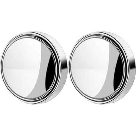Lot De 2 Retroviseurs D'Angle Mort, 5,1 Cm Ronds En Verre Hd Convexe 360degres Grand Angle Retroviseur Lateral Avec Boitier Abs Pour Voitures, Suv Et Camions, Argent.. (1/3)