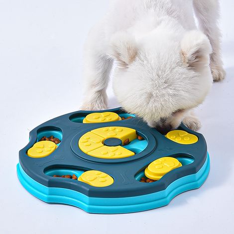 Jouet educatif pour Chien, Jeu Intelligence Chien Jouet Interactif, Mangeoire pour Chien, Jouet de Chien de Bol de mangeoire Lente pour améliore Le QI(bleu) (1/3)
