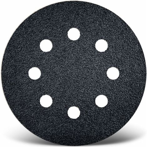 Black Disques abrasifs auto-agrippants, 125 mm, 8 trous, p. Ponceuses excentriques, Carbure de silicium (Lot de 100) G60 (1/3)