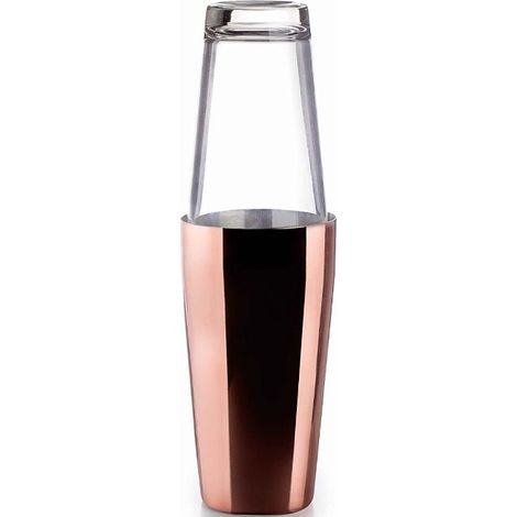 Shaker Professionale per Cocktail in Acciaio Inox con 2 Bicchieri, Capacità 800ml + 500ml [Rame].