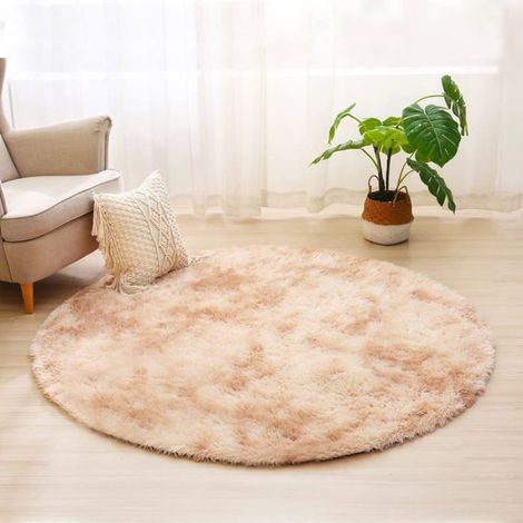 Tapis Rond Salon Moderne Descente de lit Chambre Grande Tapis Antidérapant pour Maison Salon Chambre Enfant (Blan MICRODERMABRASION (1/5)