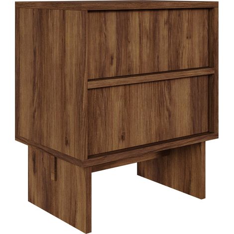 Selsey SANVA - Table de chevet avec 2 tiroirs - 50 cm - noyer warmia (1/5)