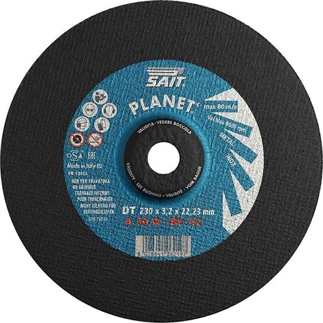 Sait PLANET DT A30Q mola centro depresso acciaio ghisa 230x3,2x22,23